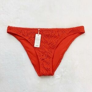 NWT Aerie Cheeky Crochet Bikini Bottoms In Burnt Orange Lace Beach Swim